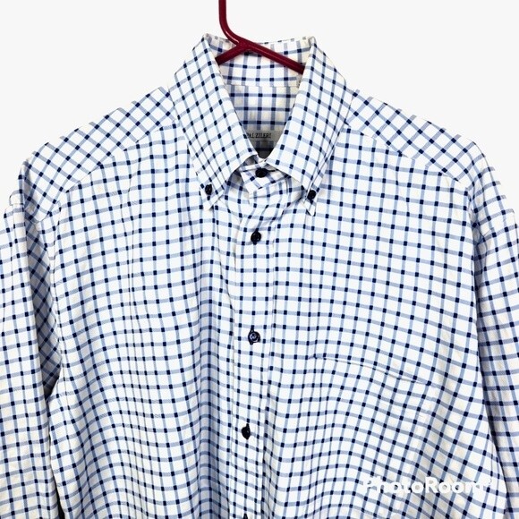Pal Zileri Mens Long Sleeve Checkered Print Button Down Shirt Size 15 1/2-39 - Picture 3 of 10